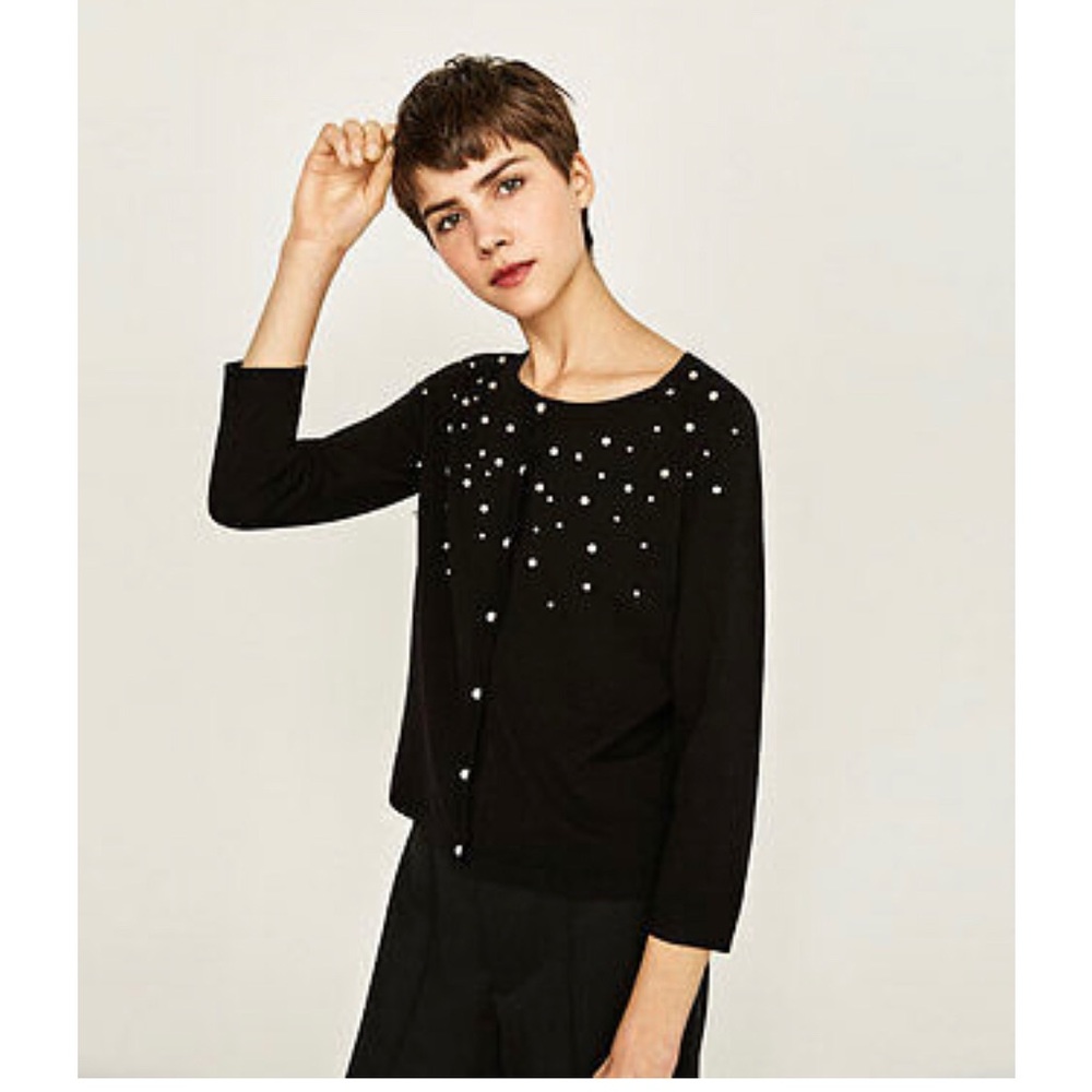 Zara pearl black sweater